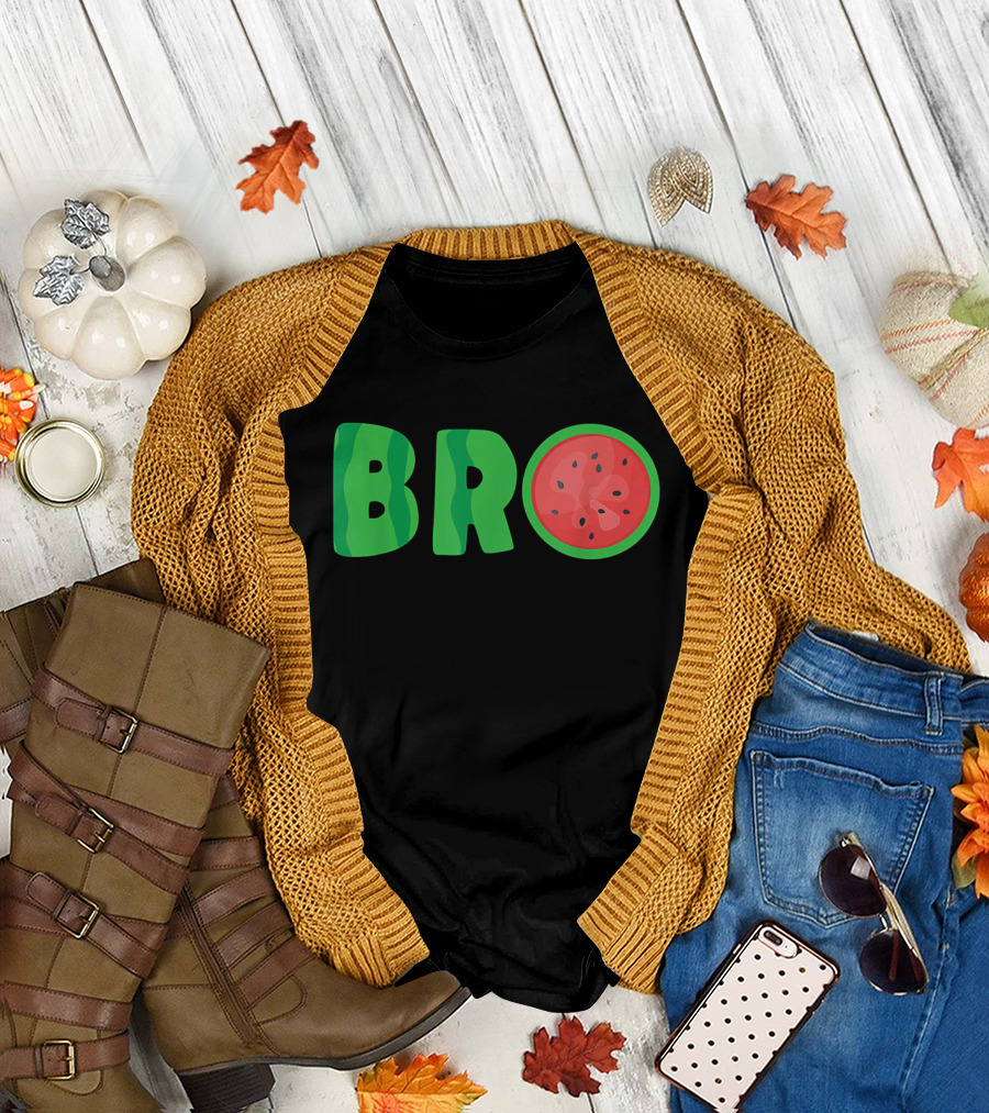 Bro Watermelon Cool Summer Tropical Fruit Melon Slice T-Shirt