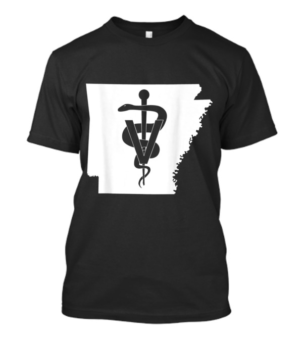 Arkansas Veterinary Medicine Vet Tech Clinic State Symbol Veterinarian Rod Of Asclepius T-Shirt
