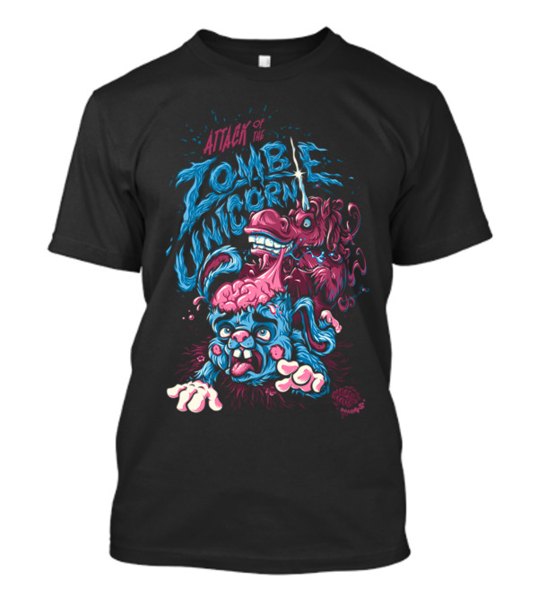 Attack Of The Zombie Unicorn Brain-Eating Creature Horror Fantasy Art By BeastWreck T-Shirt