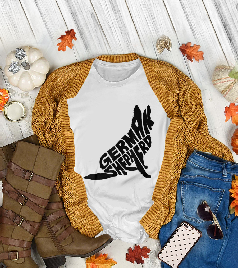 German Shepherd Typography T-Shirt