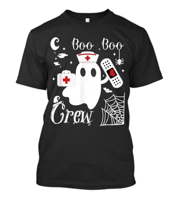 Boo Boo Crew Funny Ghost Nurse Bandage Spider Nurse Hat Ghostly Medical Kit T-Shirt