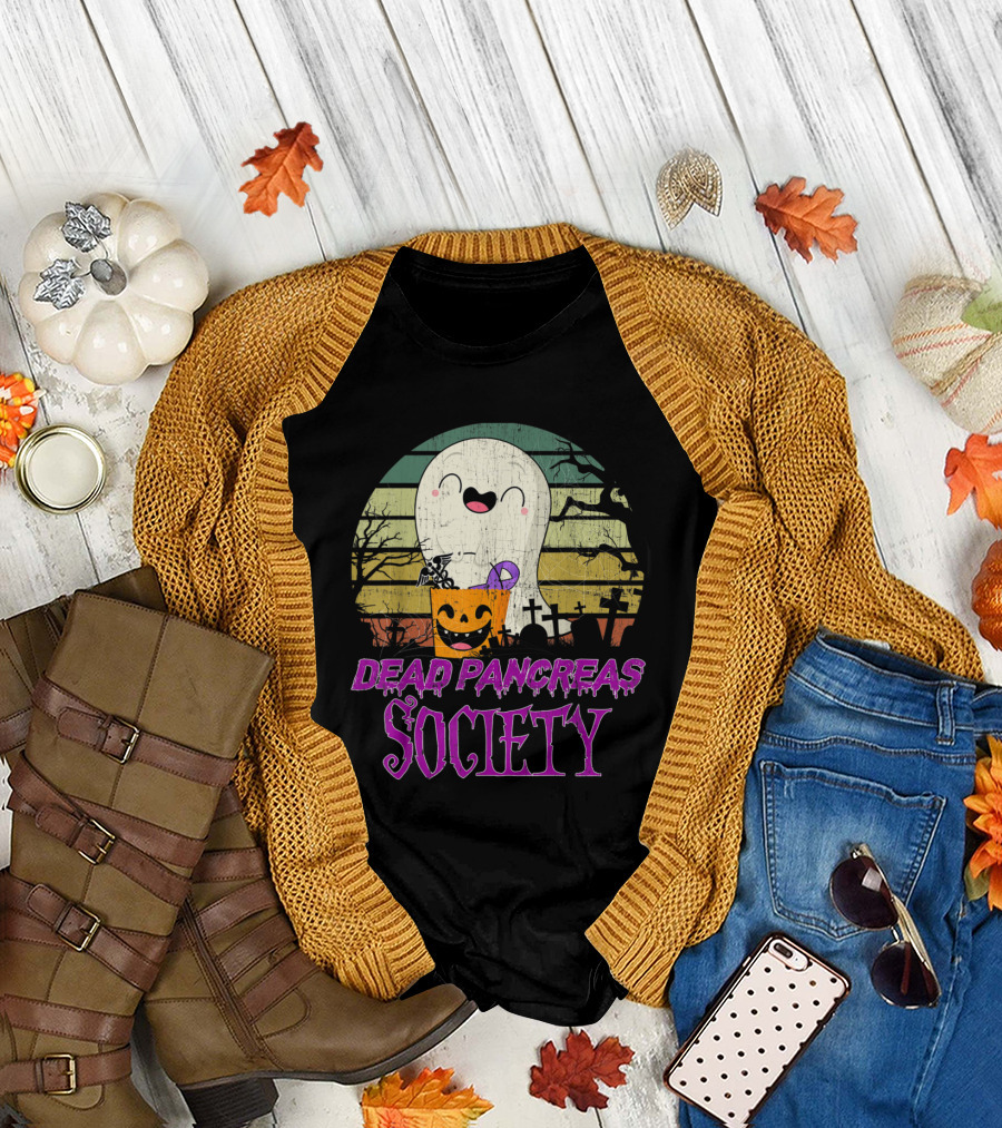 Dead Pancreas Society Vintage Ghost Diabetes Awareness T-Shirt
