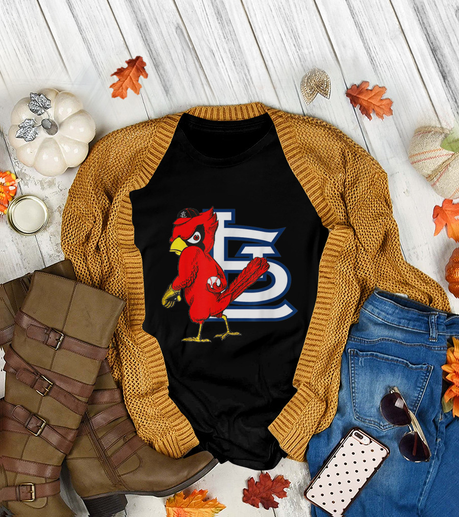 Cardinal St. Louis Baseball Team Fan Sports Jersey Bird T-Shirt