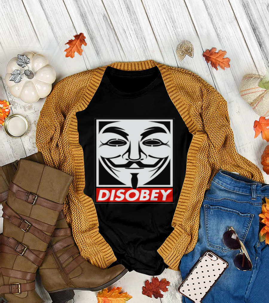 Anonymous Mask Disobey V for Vendetta T-Shirt
