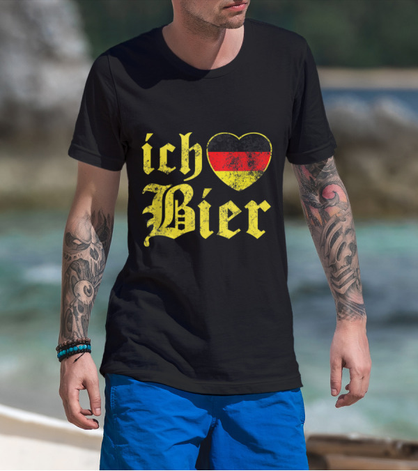 Ich Liebe Bier Heart Germany Flag Oktoberfest T-Shirt