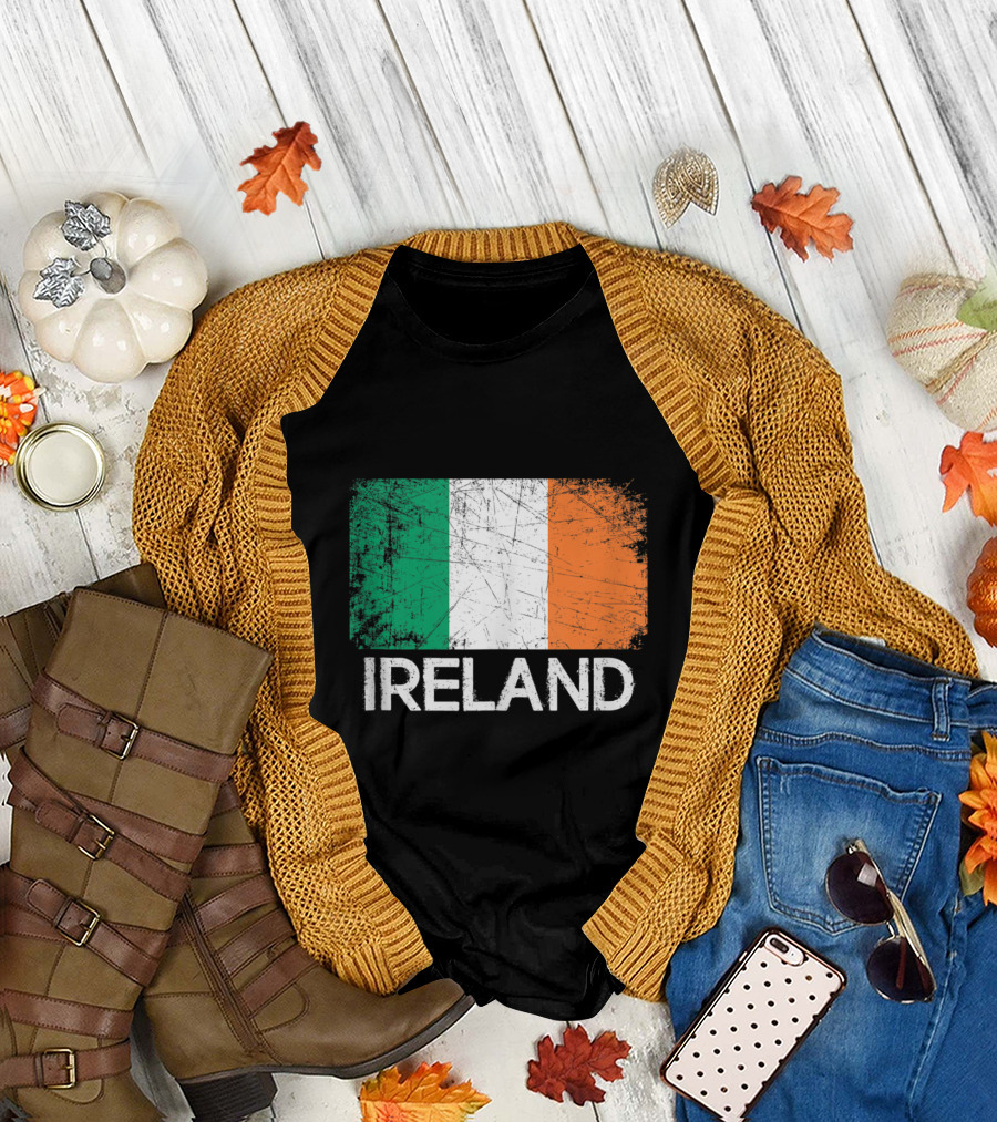 Ireland Vintage Style Distressed Irish Flag T-Shirt