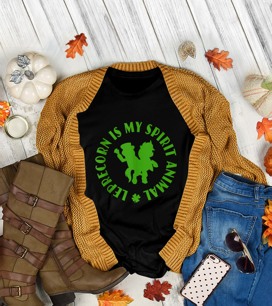 Leprecorn Is My Spirit Animal Shamrock T-Shirt