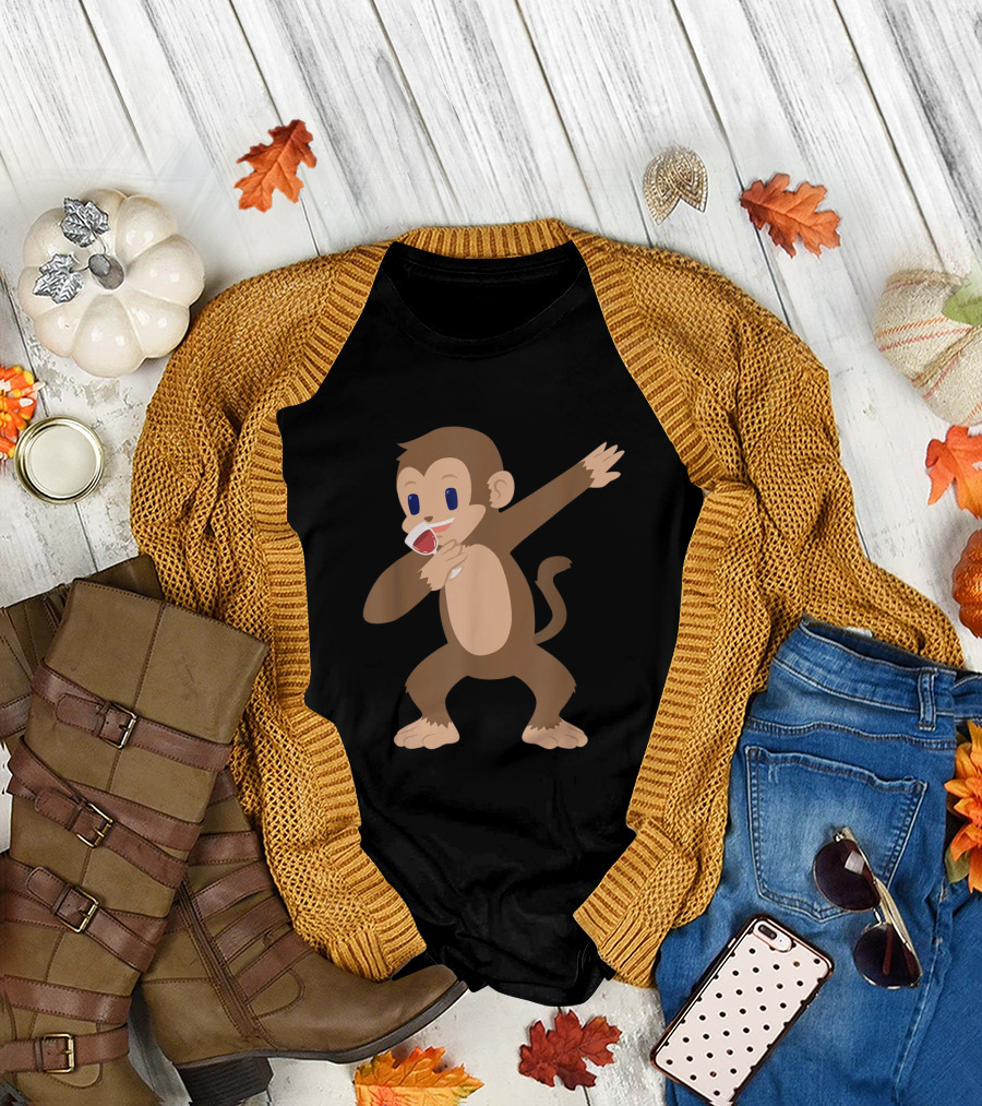 Monkey Dabbing Drinking Wine for Wine Lovers T-Shirt
