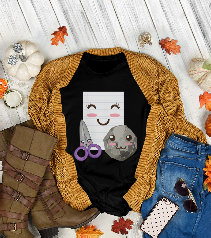 Rock Paper Scissors Kawaii Cute Group Costume Idea T-Shirt