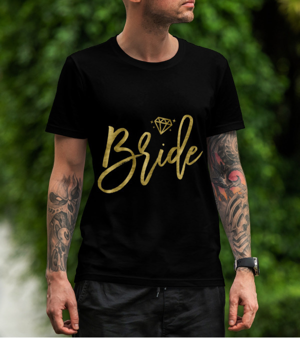 Bride Diamond Bachelorette Party Dark Yellow T-Shirt