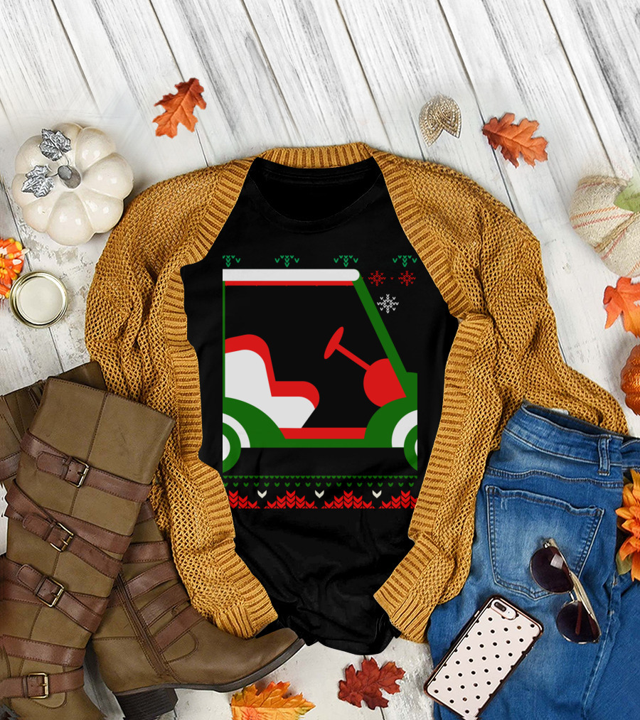 Oh What Fun Ugly Christmas Golf Cart Festive T-Shirt