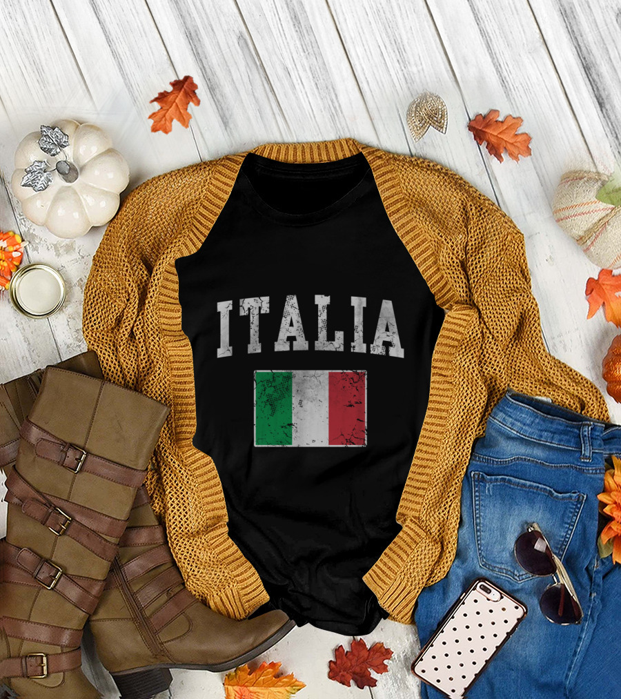 Italia Vintage Italian Flag Italy Italiano T-Shirt