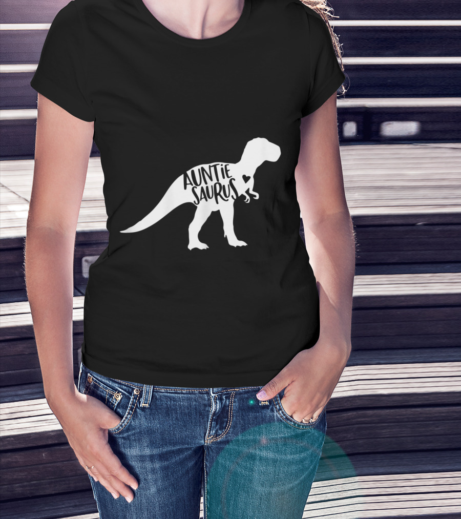 Auntie Saurus Dinosaur Aunt Family Auntiesaurus T-Shirt