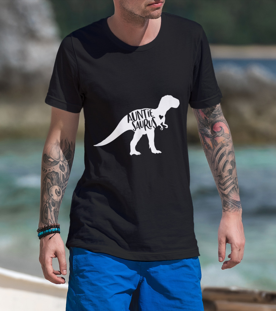Auntie Saurus Dinosaur Aunt Family Auntiesaurus T-Shirt