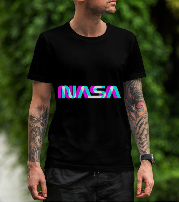 Classic NASA Worm Logo Multicolor Space Aesthetic T-Shirt
