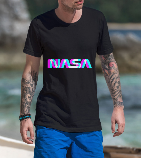 Classic NASA Worm Logo Multicolor Space Aesthetic T-Shirt