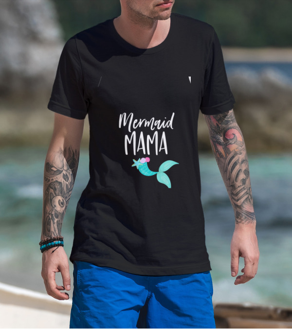 Mermaid Mama Mermaid Birthday Party For Girl Momma Mom T-Shirt