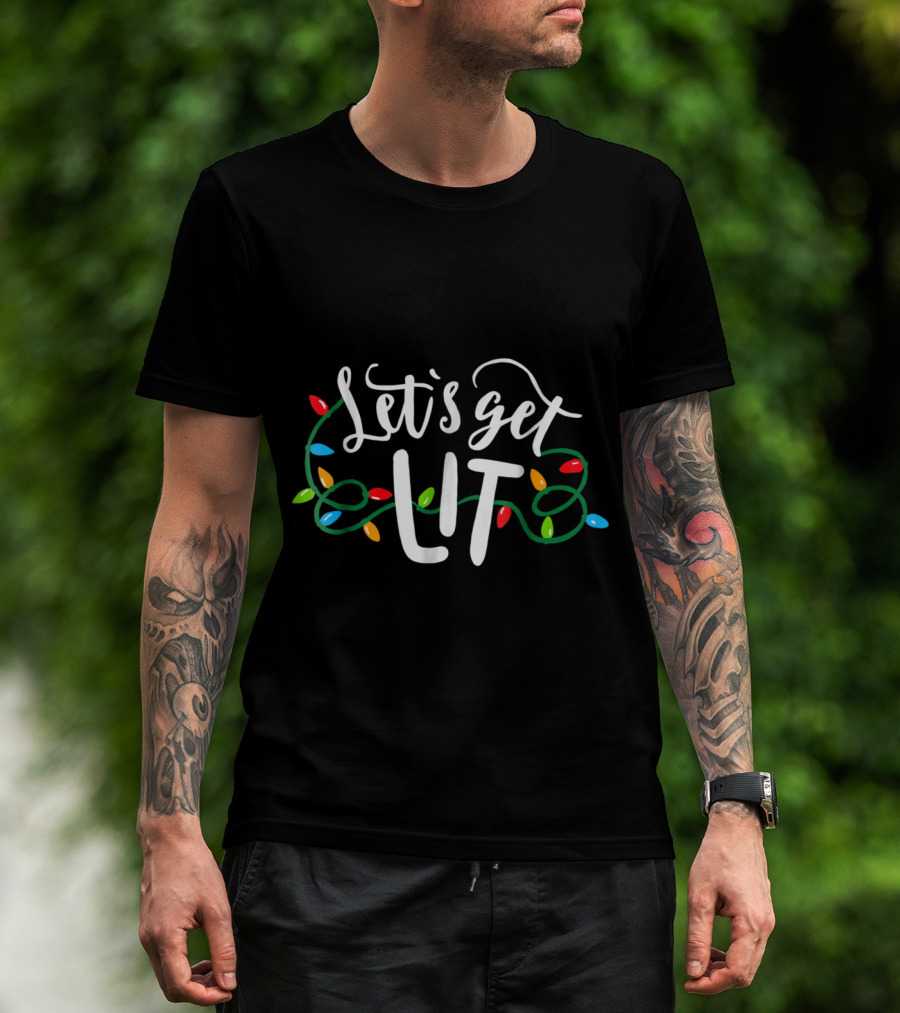 Christmas Let's Get Lit Funny Lights T-Shirt