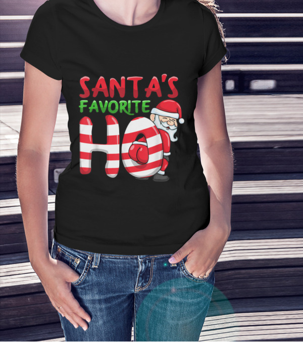 Santas Favorite Ho Funny Girls Santa Favourite Ho T-Shirt