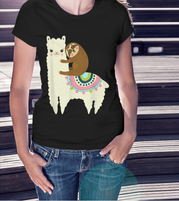 Cute Llama Alpaca And Sloth Best Friends T-Shirt