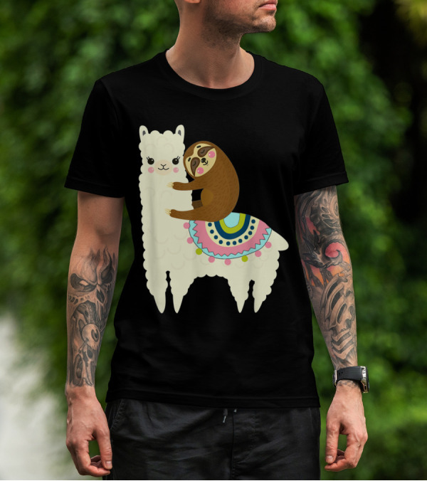 Cute Llama Alpaca And Sloth Best Friends T-Shirt