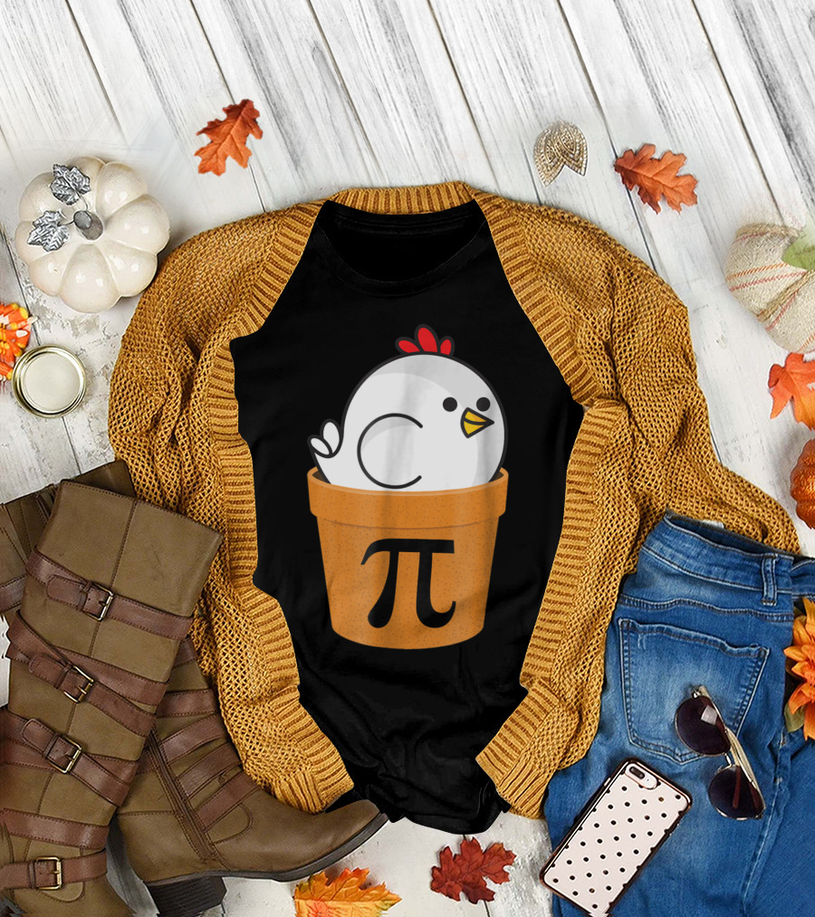 Chicken Pot Pi Funny Math Pun Joke T-Shirt