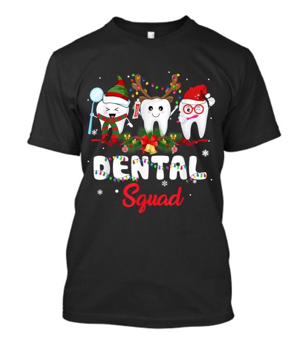 Dental Squad Christmas Tooth Trio Festive T-Shirt