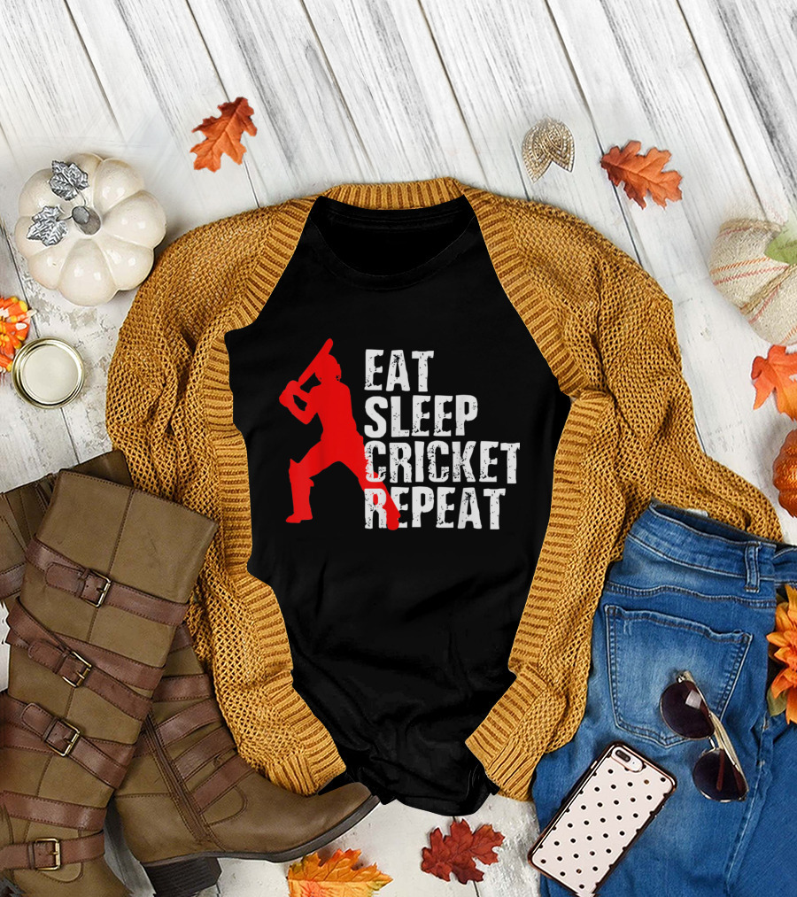 Eat Sleep Cricket Repeat T-Shirt
