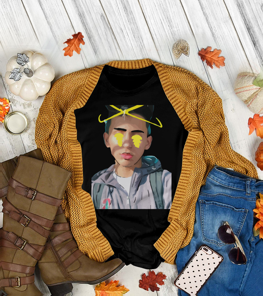 Blesiv Yellow Neon Halo Portrait with Tears T-Shirt