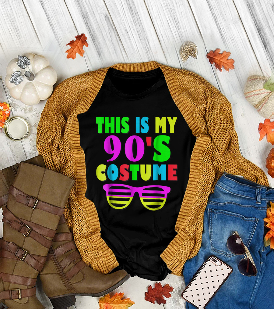 This Is My 90's Costume Neon Sunglasses Throwback 80's 90's Party T-Shirt