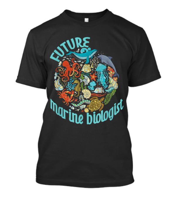 Future Marine Biologist Ocean Life Whale Octopus Sea Creatures T-Shirt