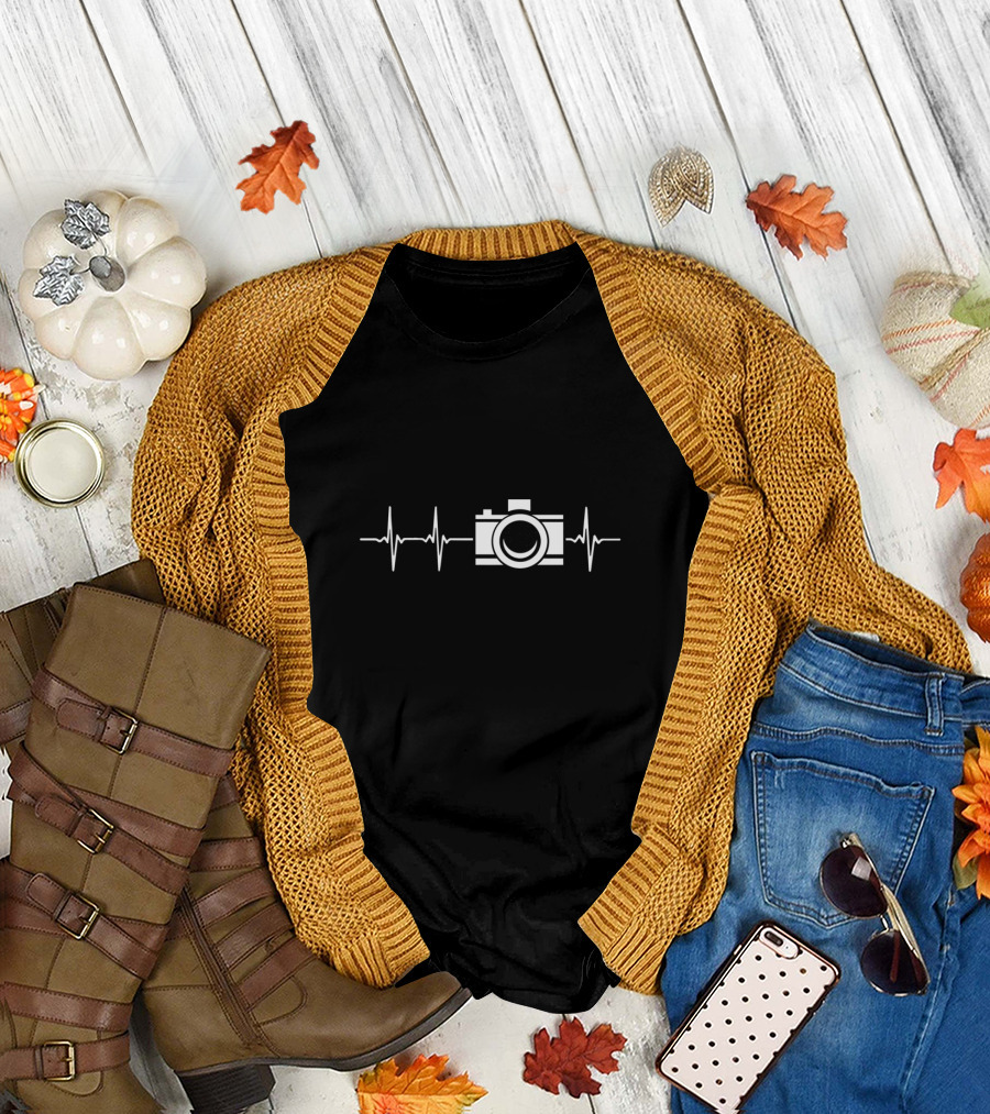 Photographer Heartbeat Camera Photography Lovers Iconic T-Shirt