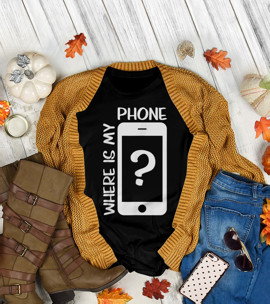 WHERE IS MY PHONE QUESTION MARK ICON PHONE T-Shirt