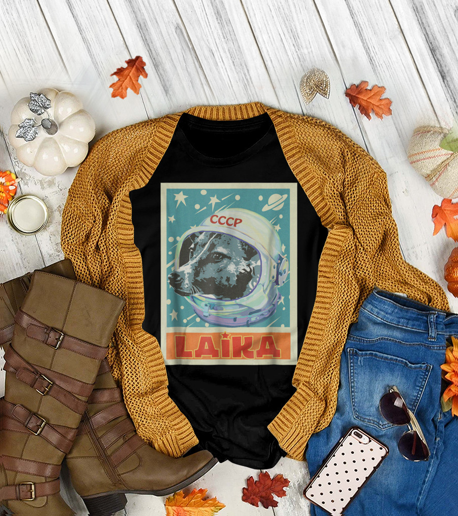 CCCP Laika Soviet Space Dog Propaganda T-Shirt