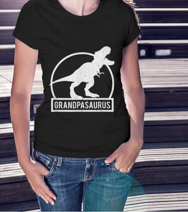 Grandpasaurus Funny Dinosaur Circle T-Rex T-Shirt