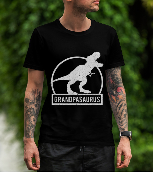 Grandpasaurus Funny Dinosaur Circle T-Rex T-Shirt
