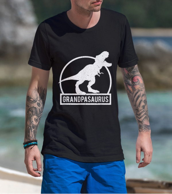 Grandpasaurus Funny Dinosaur Circle T-Rex T-Shirt
