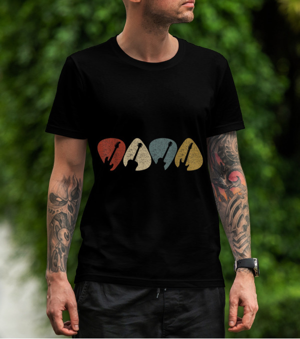 Guitar Pick Silhouettes For Guitarist T-Shirt