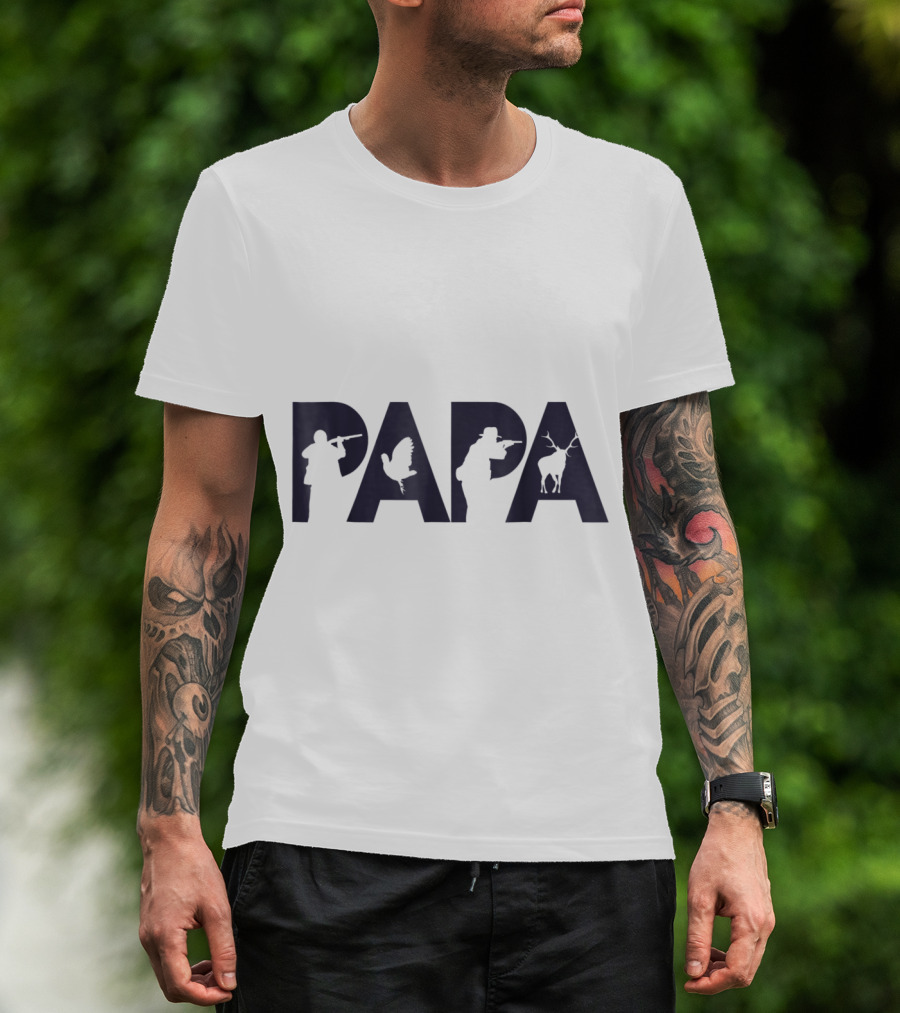 Papa Hunter Dad Funny Father Hunting Top T-Shirt