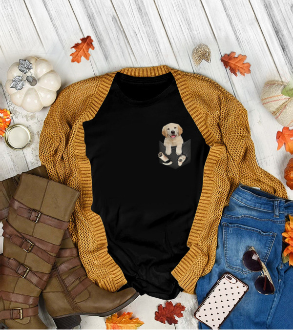 Labrador Puppy In Pocket T-Shirt