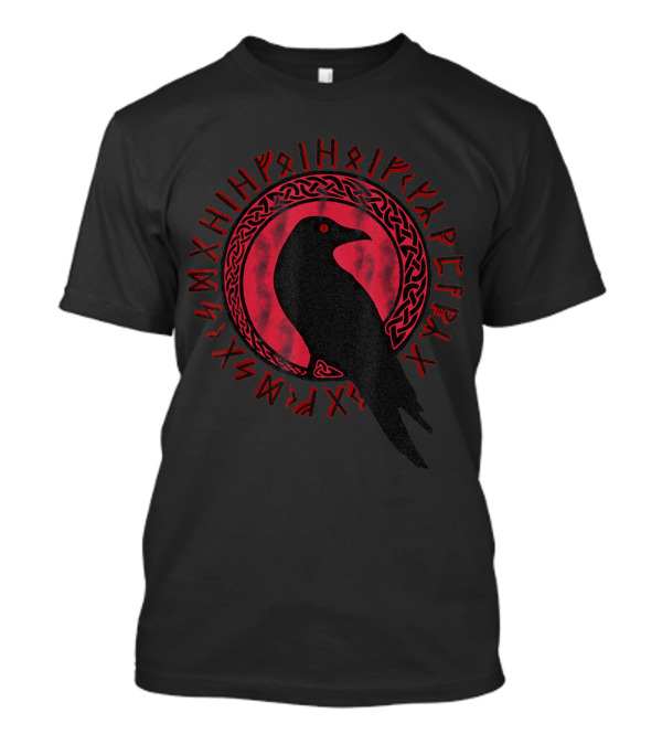 Huginn Muninn Odin Ravens Norse Mythology Vegvisir Symbol Vikings T-Shirt