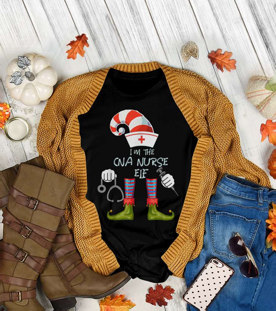 I’m The CNA Nurse Elf Christmas Party Family Group Matching T-Shirt