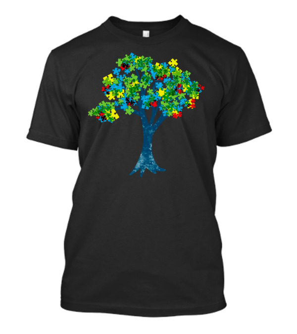 Blooming Tree Colorful Puzzle Pieces T-Shirt