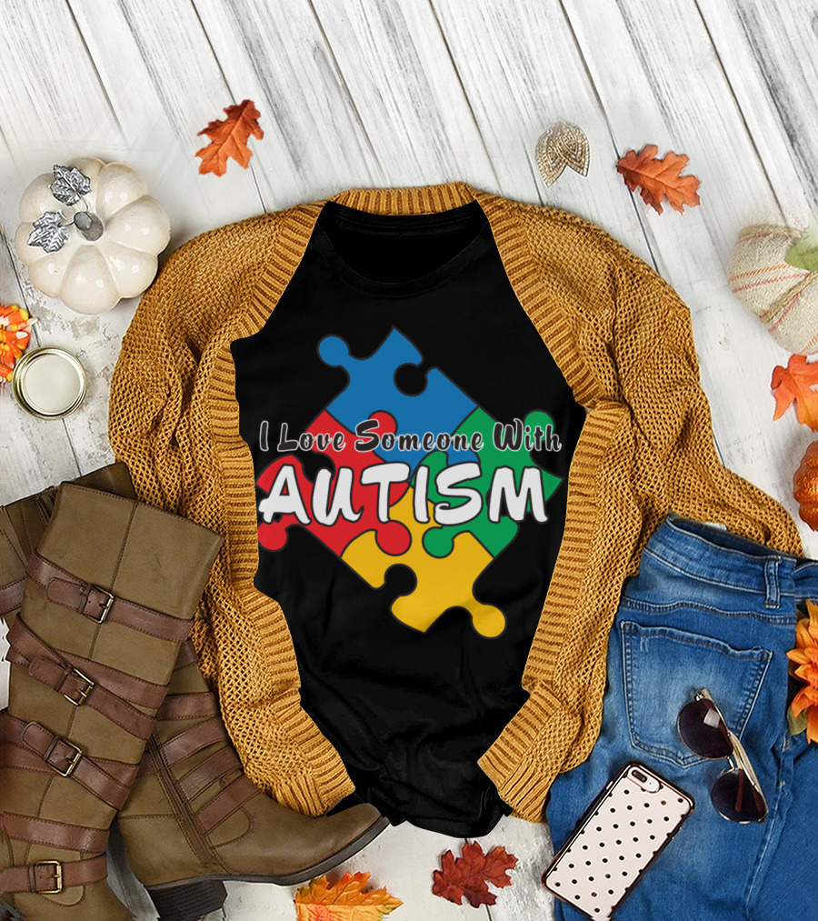 I Love Someone With Autism Puzzle Piece T-Shirt