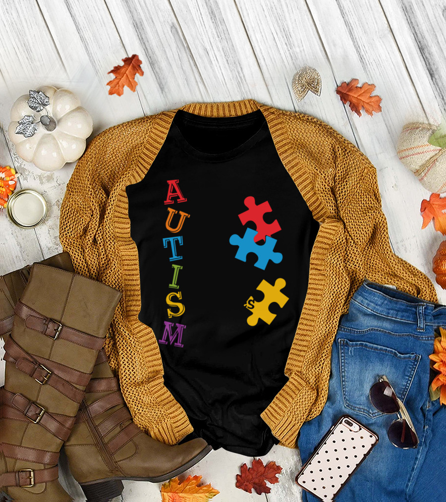 Autism Always Unique Totally Intelligent Sometimes Mysterious Puzzle Pieces T-Shirt