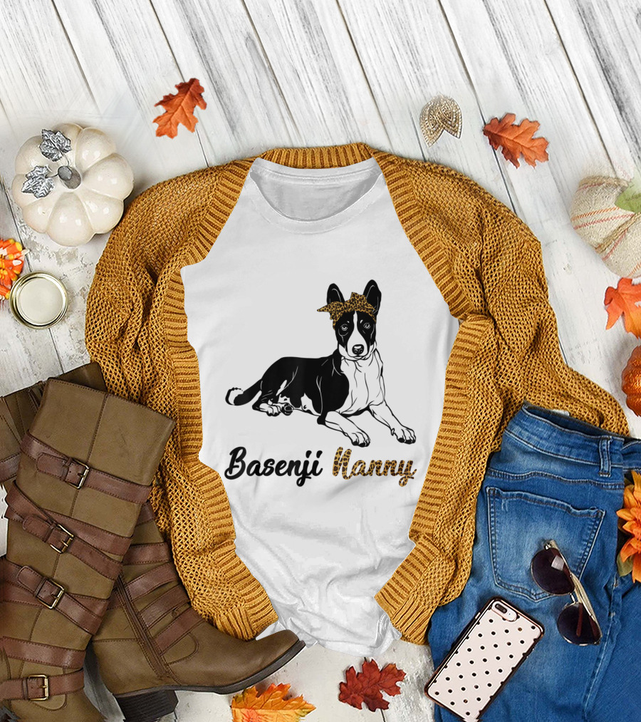 Basenji Nanny Leopard Bandana Puppy T-Shirt