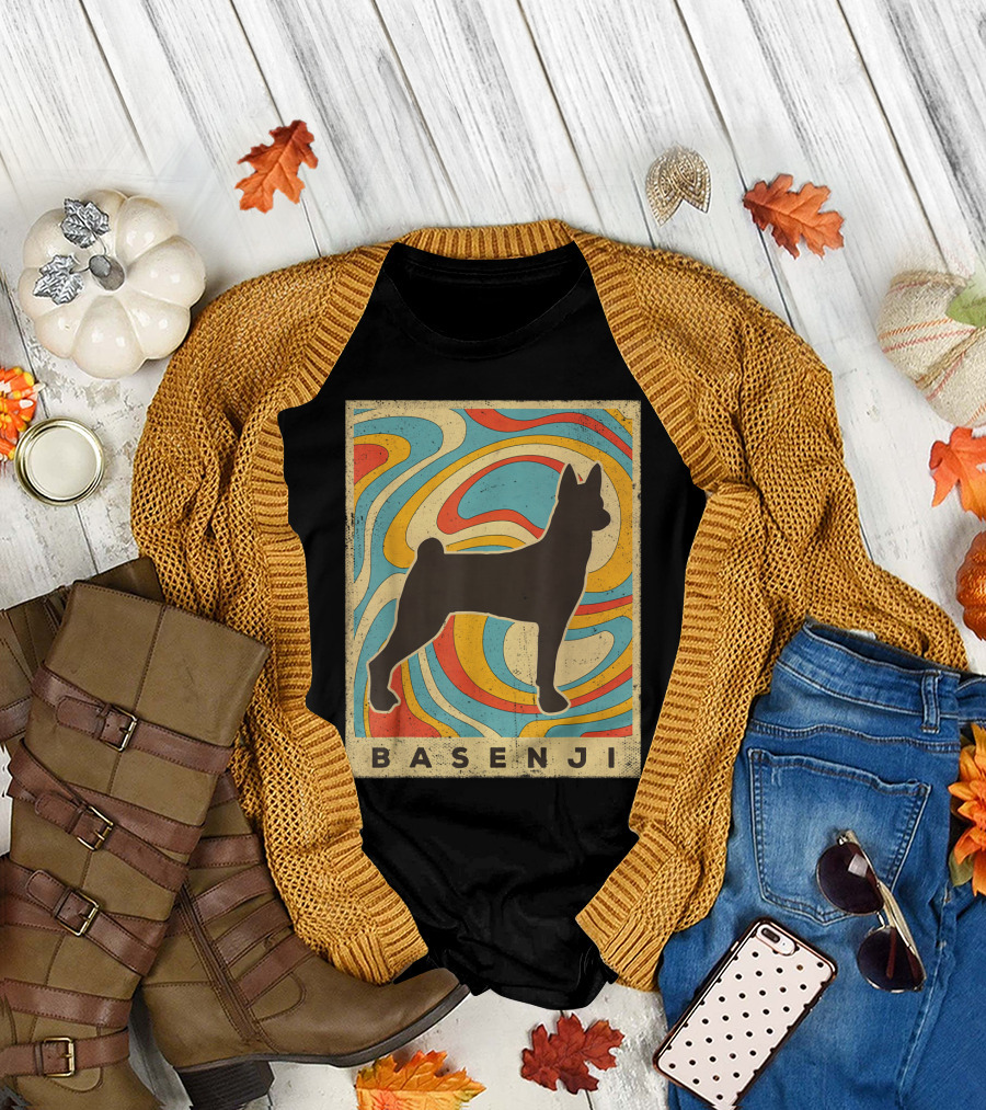 Basenji Retro Psychedelic T-Shirt