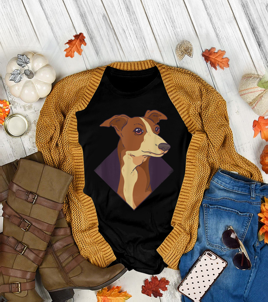 Whippet Dog Portrait for Mom Dad Lover T-Shirt