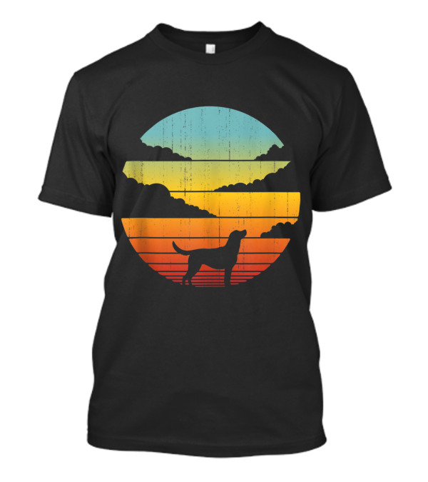 Labrador Retro Sunset Silhouette Vintage Style 60s 70s T-Shirt
