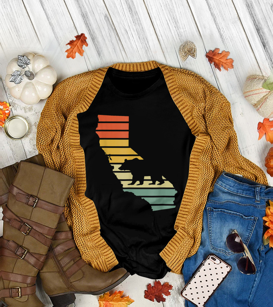 Retro Vintage California Bear Wanderlust 70s 80s Style T-Shirt